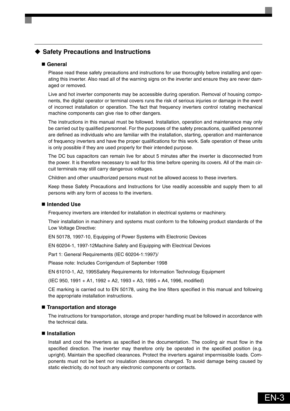 Safety precautions and instructions, En-3 | Omron Healthcare VARISPEEDF7 User Manual | Page 4 / 25