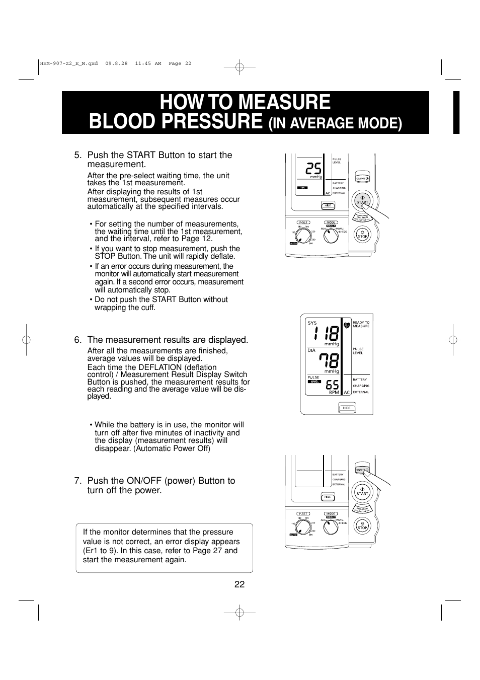 How to measure blood pressure | Omron Healthcare INTELLISENSE HEM-907XL User Manual | Page 22 / 32