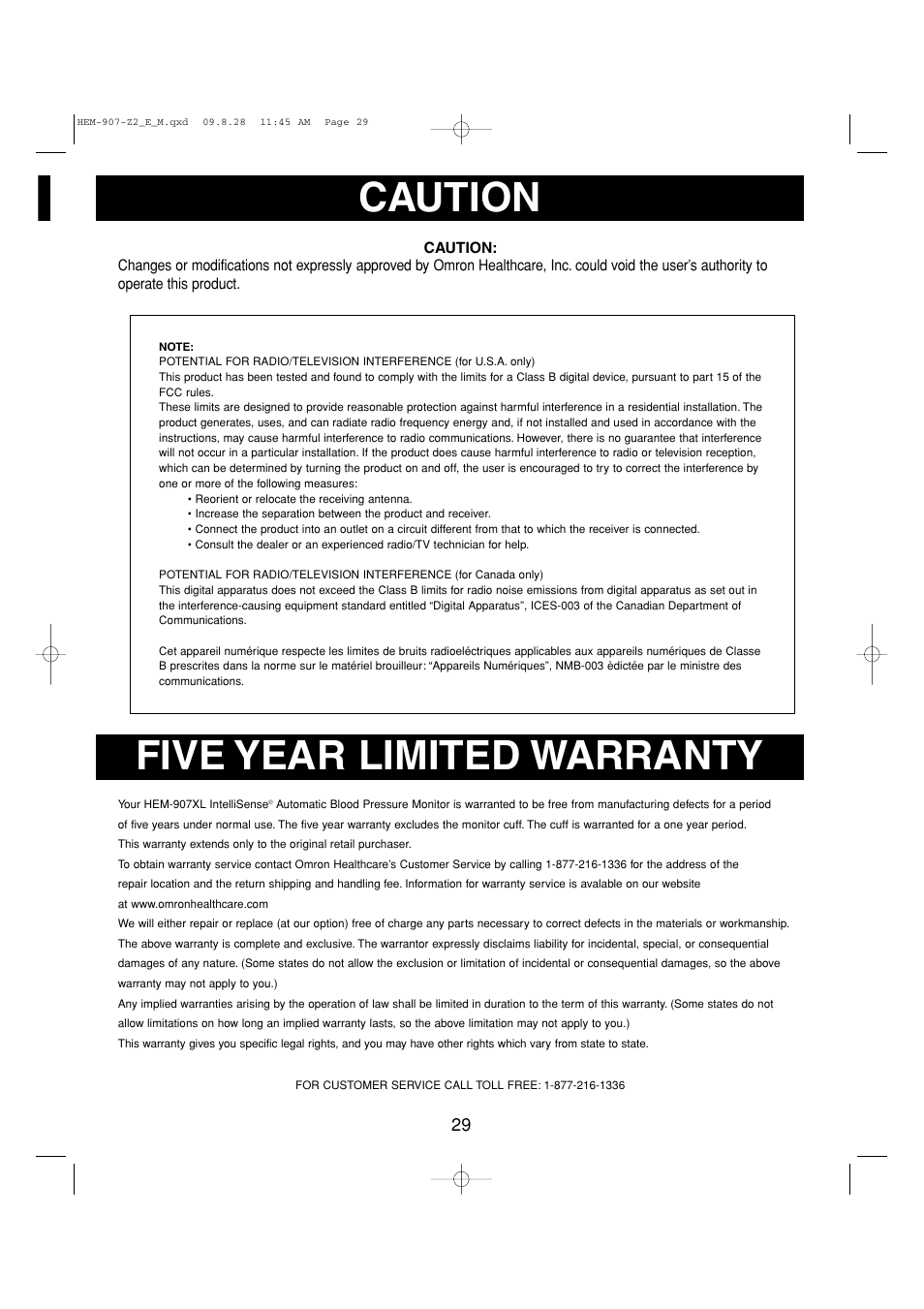 Omron Healthcare INTELLISENSE HEM-907XL User Manual | Page 29 / 32