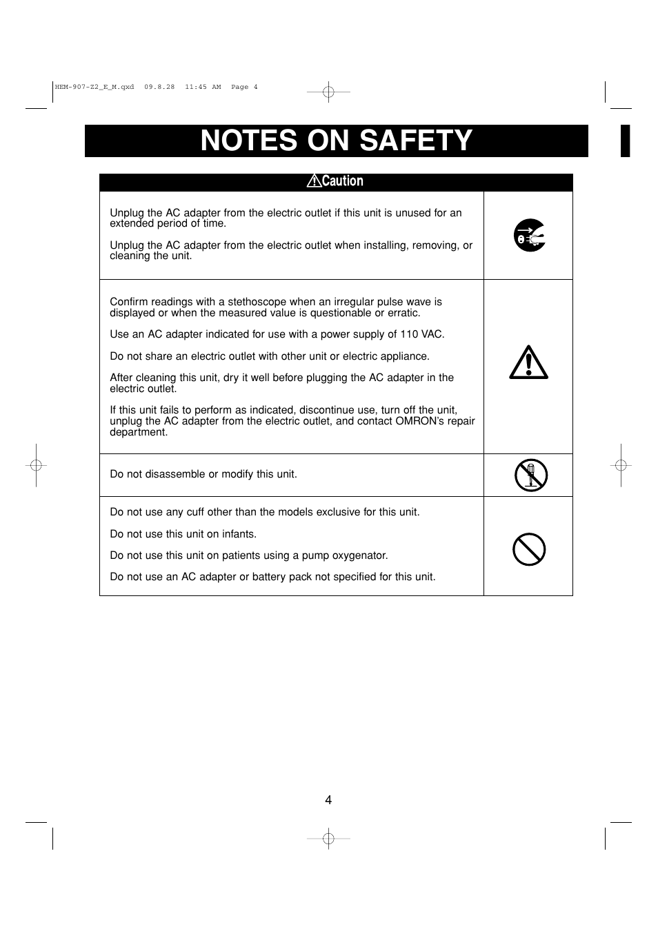 Omron Healthcare INTELLISENSE HEM-907XL User Manual | Page 4 / 32