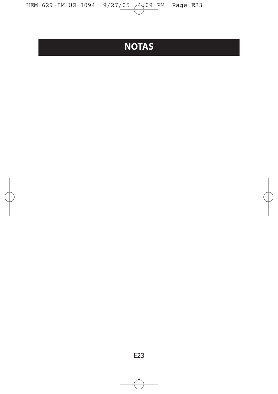 Notas | Omron Healthcare HEM-629 User Manual | Page 47 / 48