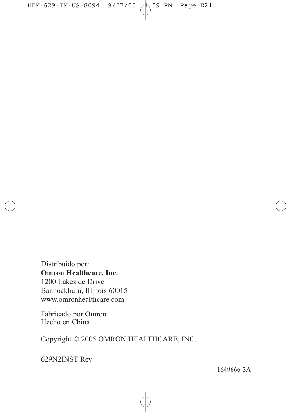 Omron Healthcare HEM-629 User Manual | Page 48 / 48
