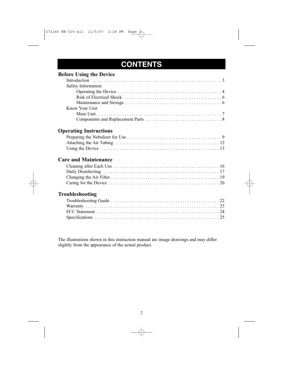 Omron Healthcare COMPAIV XLT NE-C25 User Manual | Page 2 / 112