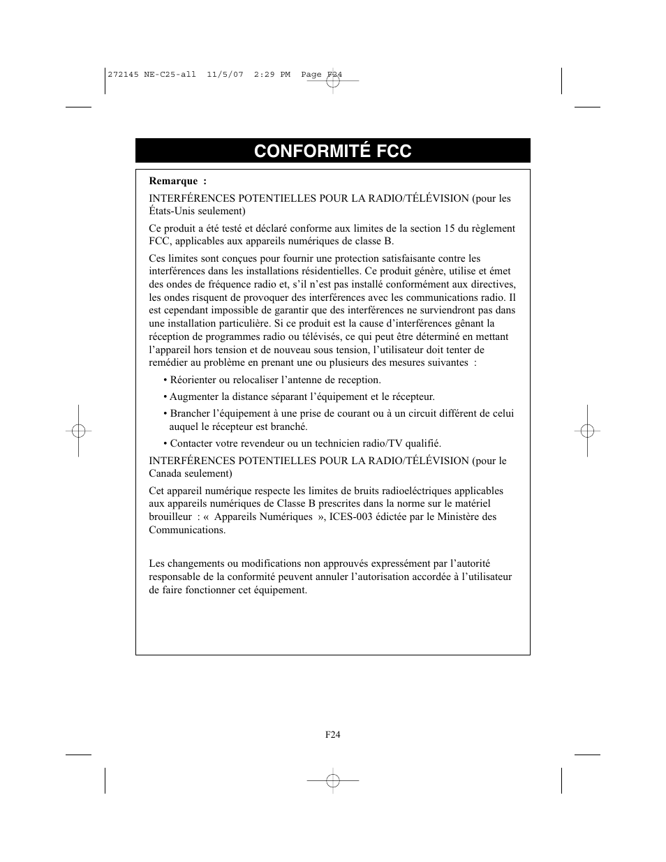 Conformité fcc | Omron Healthcare COMPAIV XLT NE-C25 User Manual | Page 52 / 112