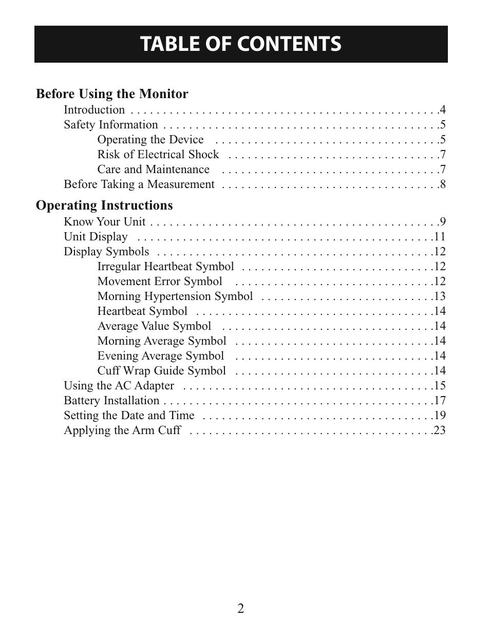 Omron Healthcare INTELLISENSE BP760 User Manual | Page 2 / 44