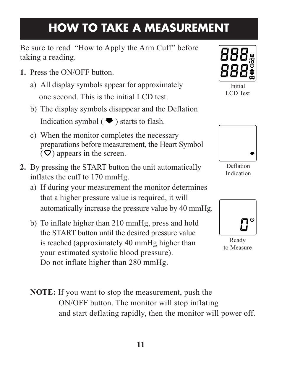 How to take a measurement | Omron Healthcare HEM-712CLC User Manual | Page 11 / 40