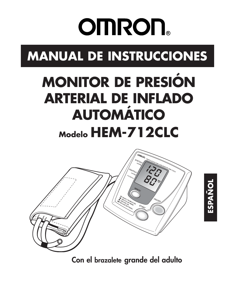 Monitor de presión arterial de inflado automático, Hem-712clc, Manual de instrucciones | Omron Healthcare HEM-712CLC User Manual | Page 21 / 40