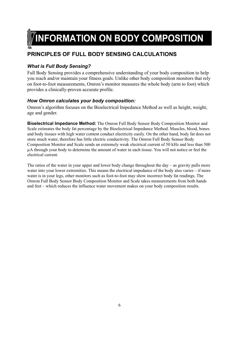 Information on body composition | Omron Healthcare HBF-510 User Manual | Page 6 / 36