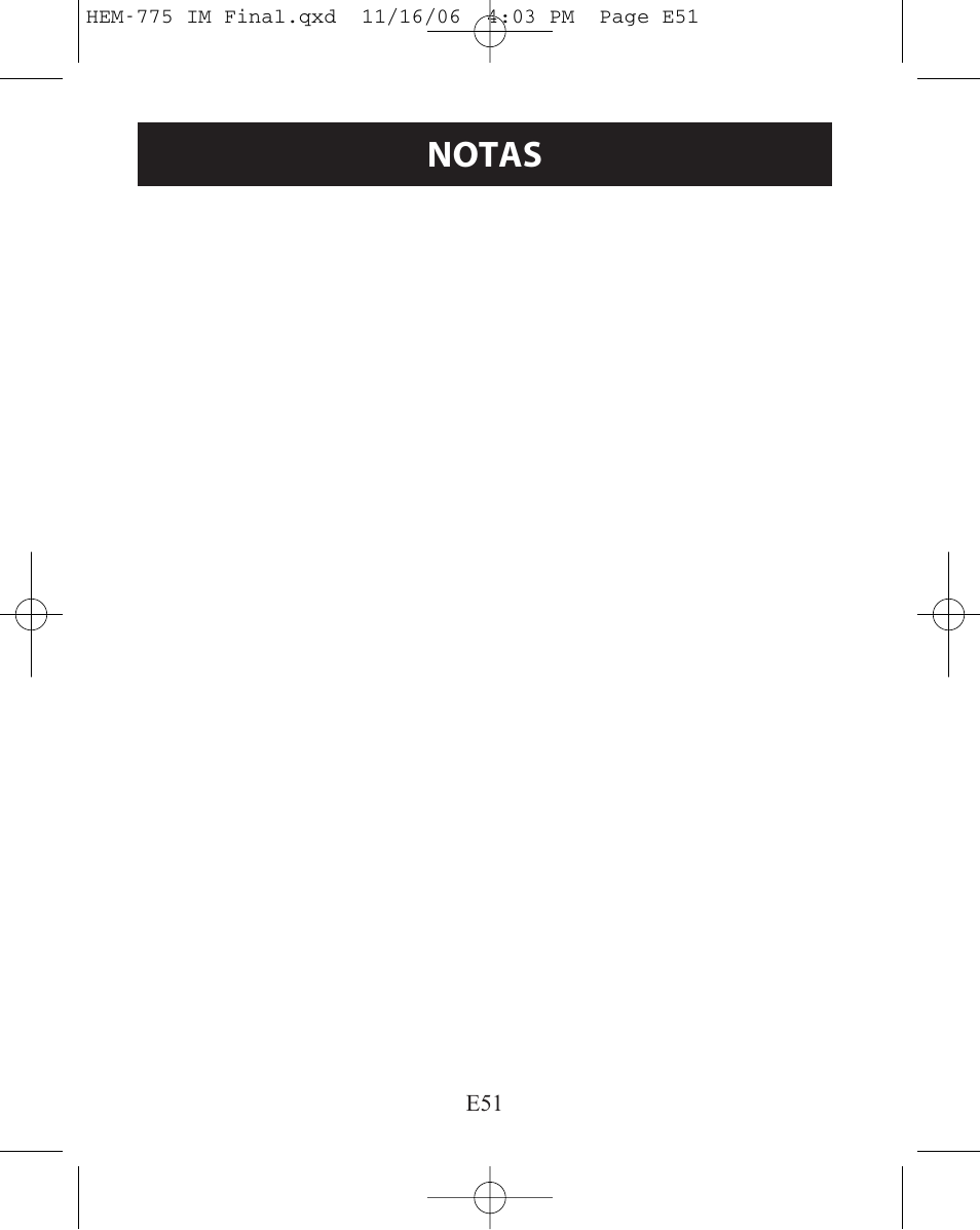 Notas | Omron Healthcare HEM-775 User Manual | Page 103 / 104