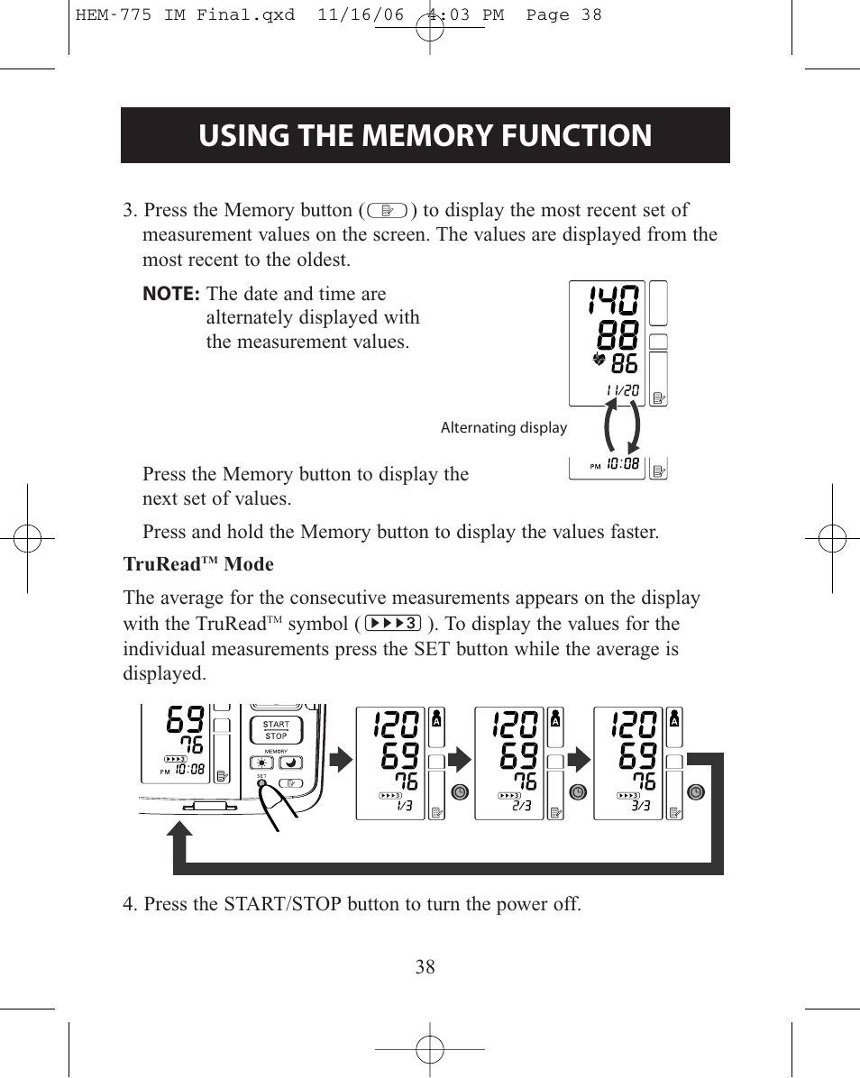 Omron Healthcare HEM-775 User Manual | Page 38 / 104