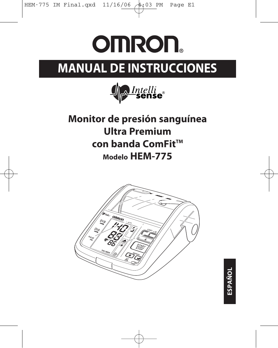 Manual de instrucciones, Hem-775 | Omron Healthcare HEM-775 User Manual | Page 53 / 104