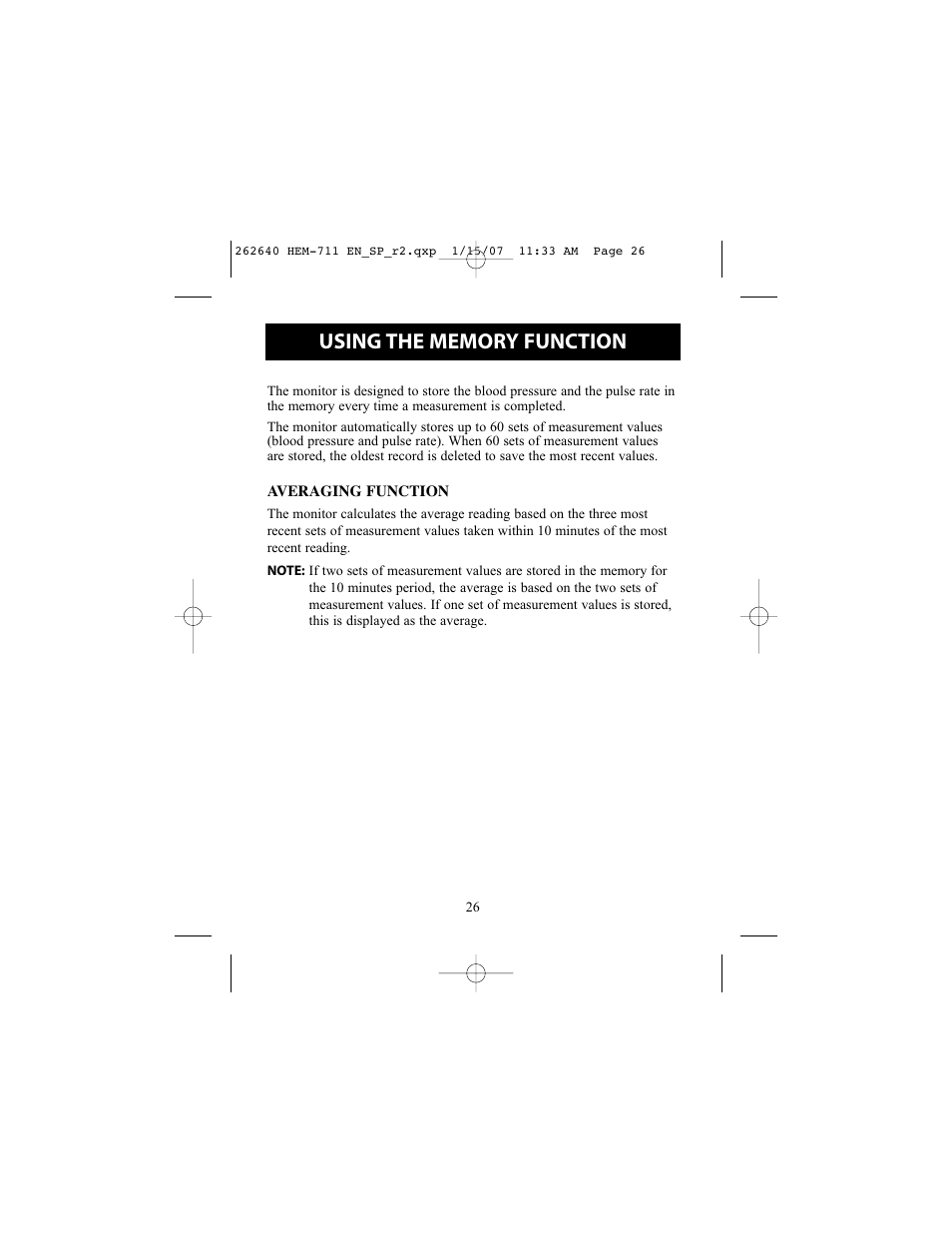 Omron Healthcare HEM-711DLX User Manual | Page 26 / 72