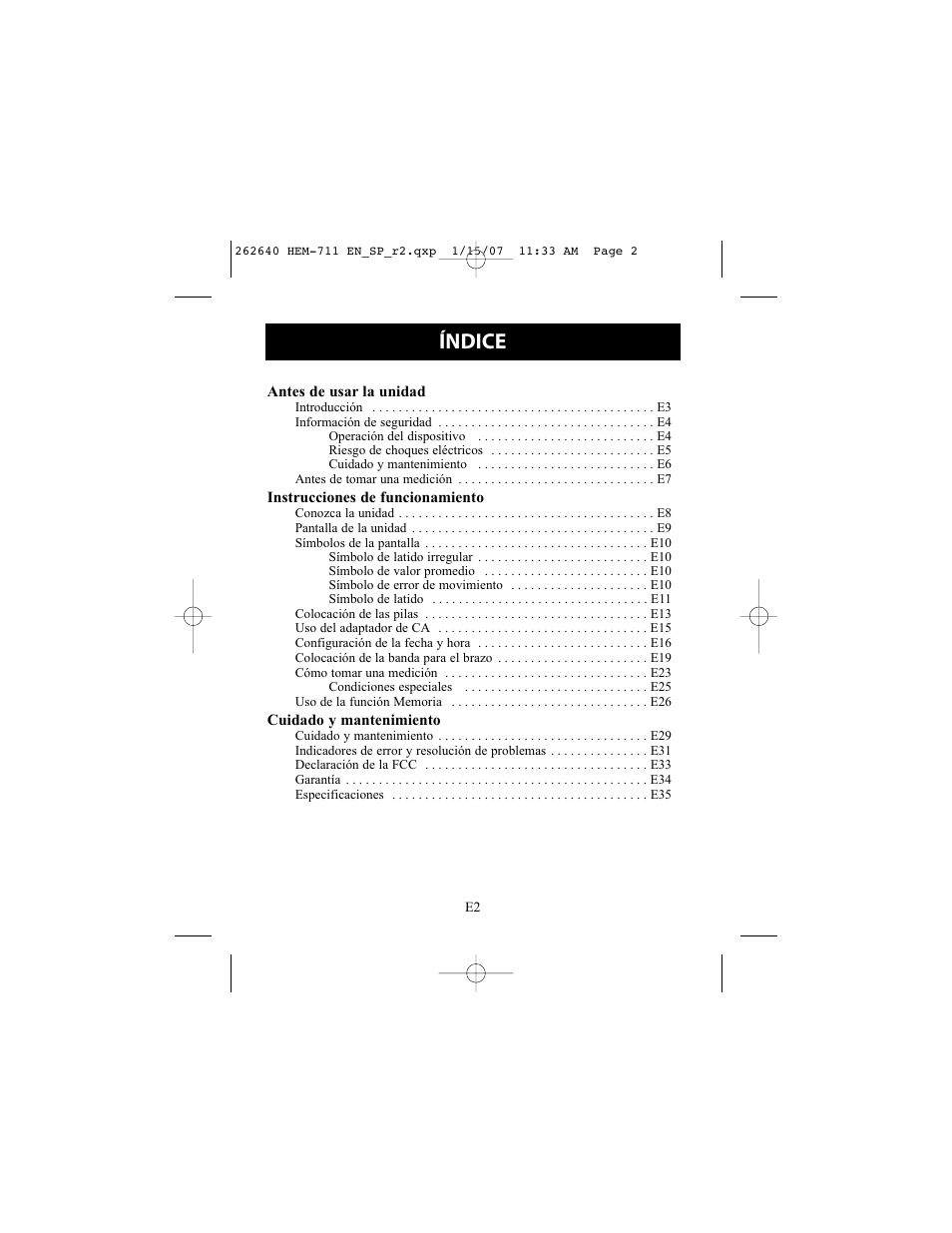 Índice | Omron Healthcare HEM-711DLX User Manual | Page 38 / 72