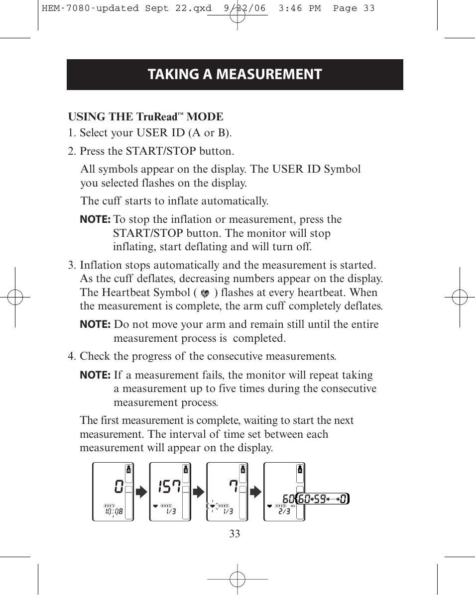 Using the truread™ mode, Using the truread, Mode | Taking a measurement | Omron Healthcare COMFIT HEM-780 User Manual | Page 33 / 52