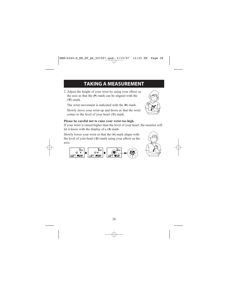 Taking a measurement | Omron Healthcare HEM670IT User Manual | Page 38 / 74
