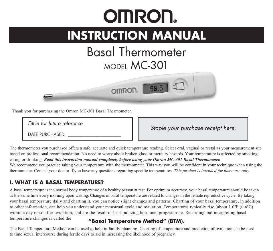 Omron Healthcare MC-301 User Manual | 16 pages