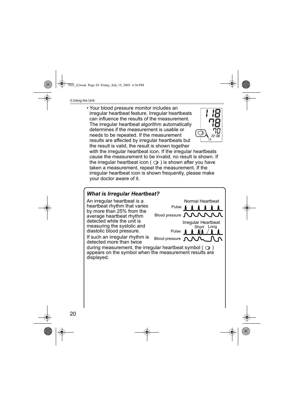 Omron Healthcare M3 User Manual | Page 20 / 38