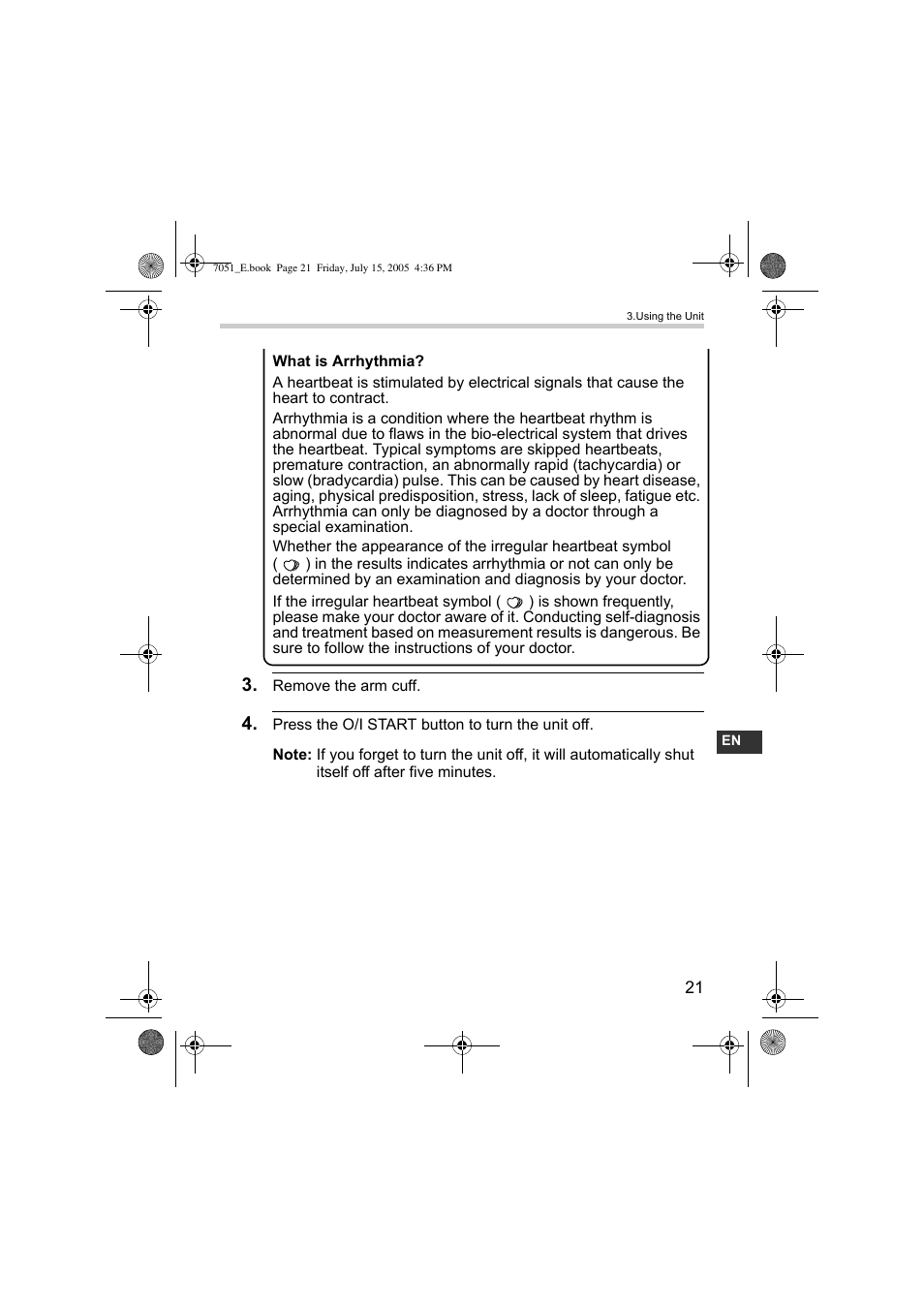 Omron Healthcare M3 User Manual | Page 21 / 38