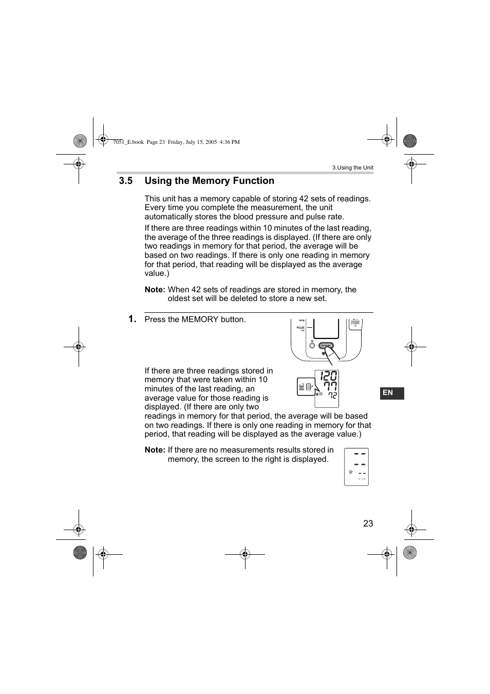Omron Healthcare M3 User Manual | Page 23 / 38