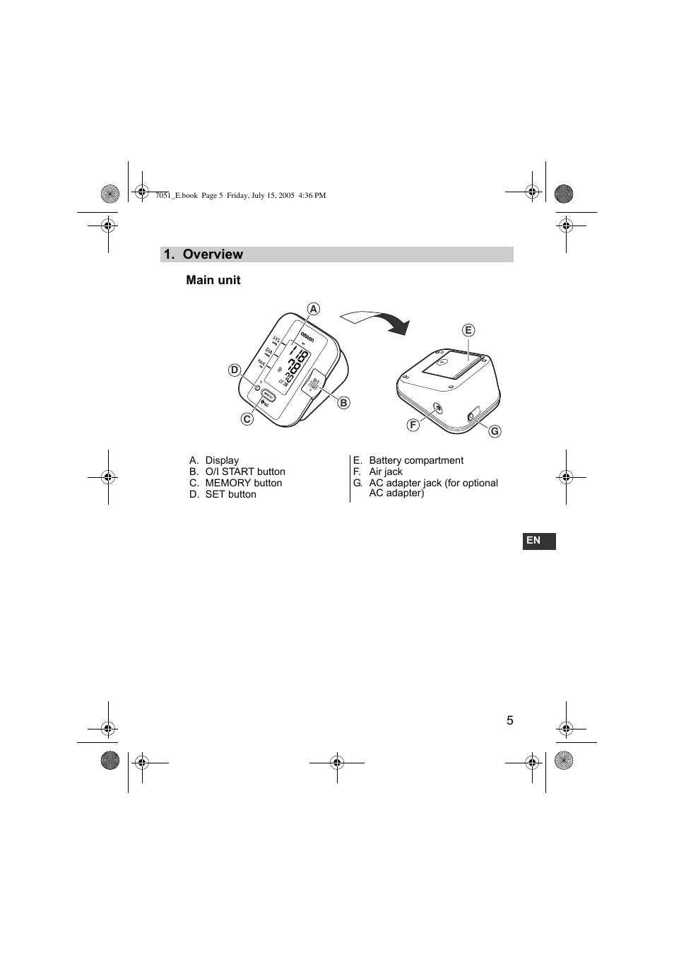 Overview | Omron Healthcare M3 User Manual | Page 5 / 38