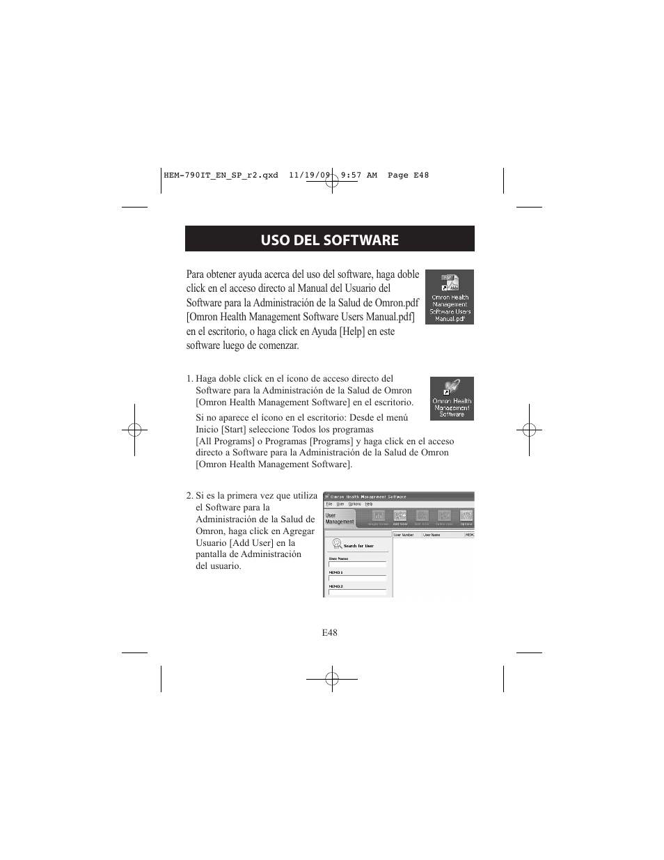 Uso del software | Omron Healthcare OMRON HEM-790IT User Manual | Page 108 / 120