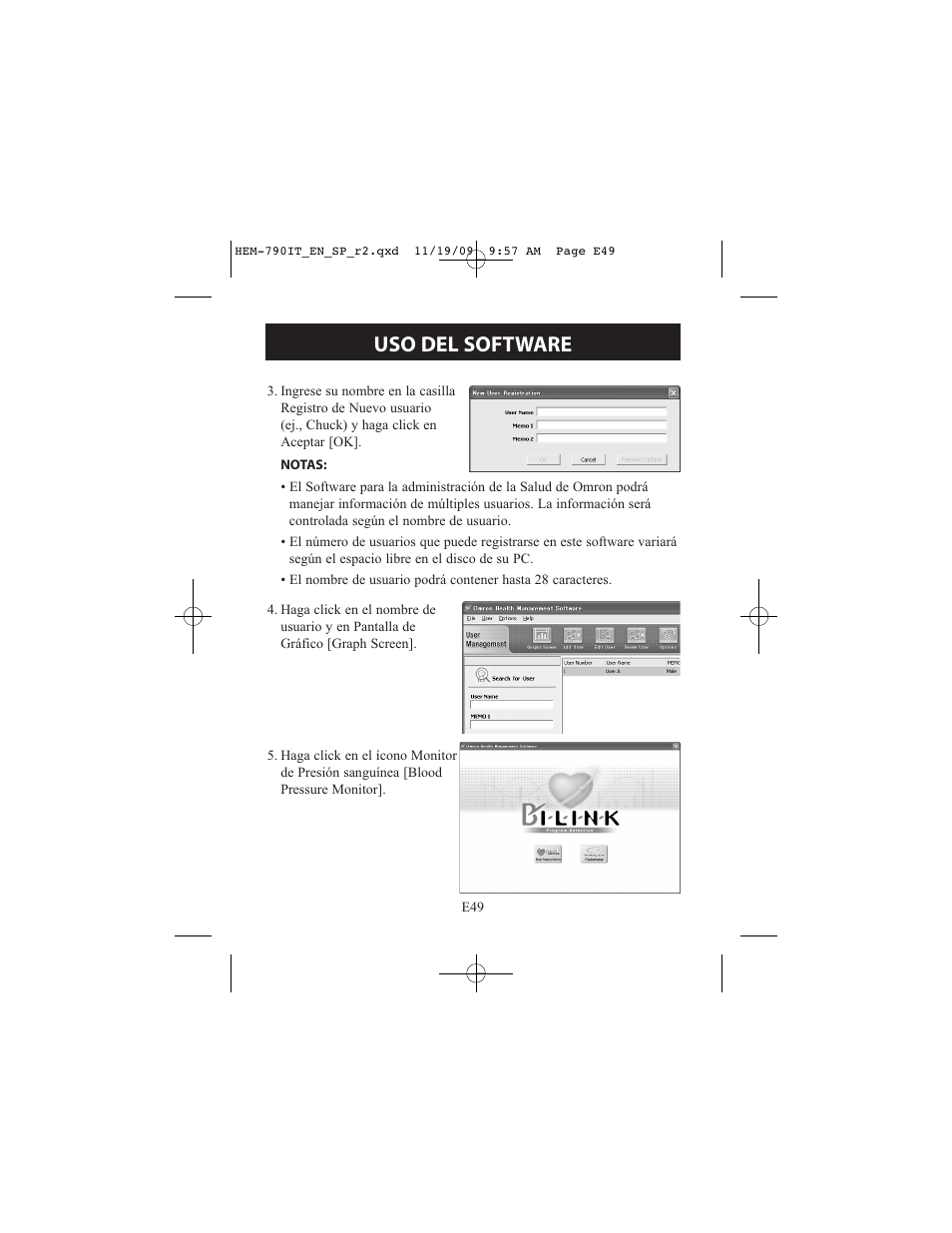 Uso del software | Omron Healthcare OMRON HEM-790IT User Manual | Page 109 / 120