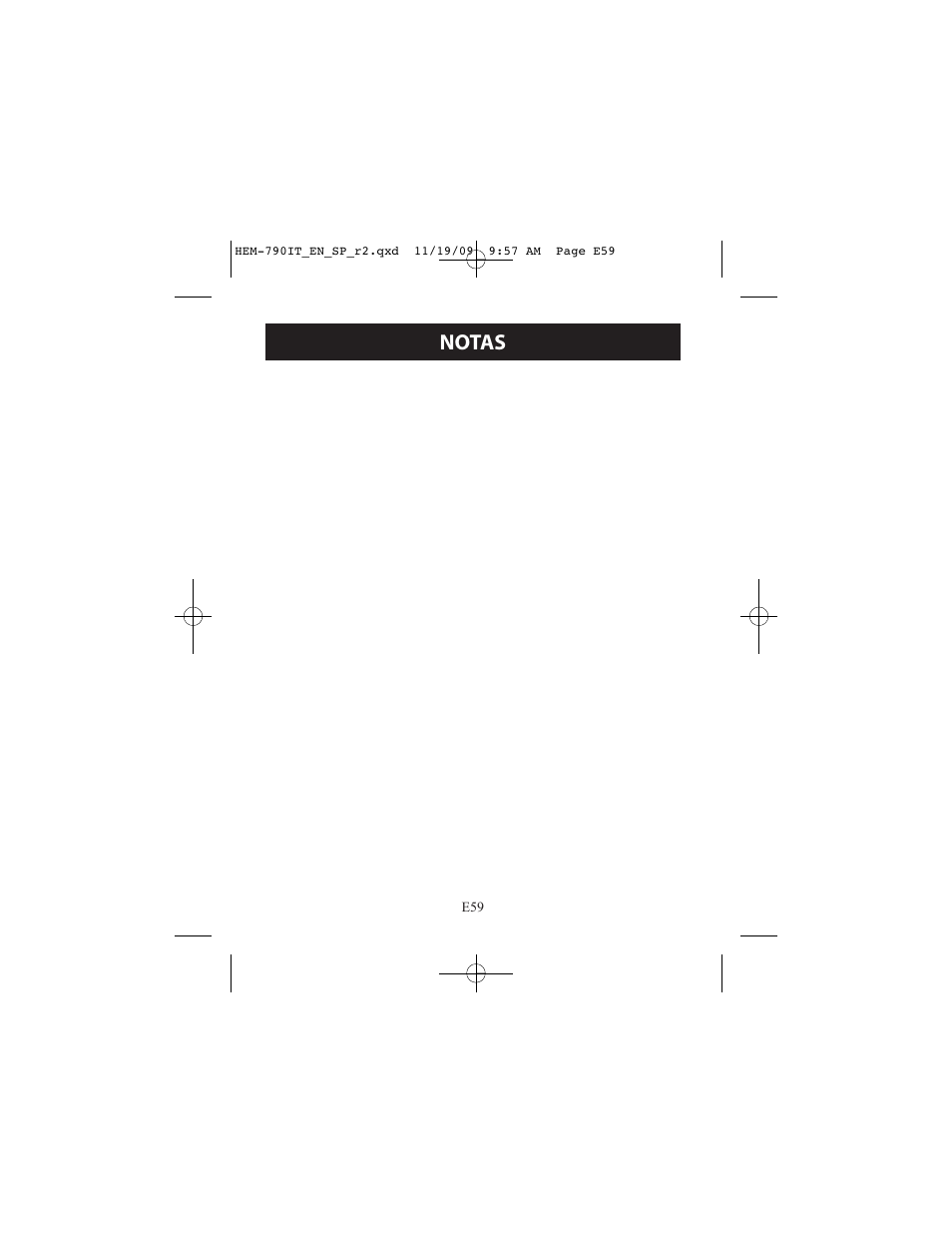 Notas | Omron Healthcare OMRON HEM-790IT User Manual | Page 119 / 120