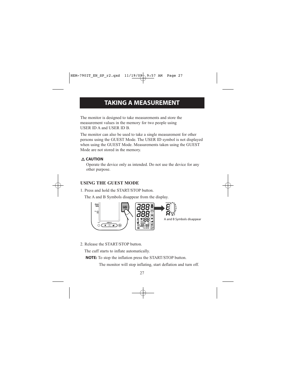 Taking a measurement | Omron Healthcare OMRON HEM-790IT User Manual | Page 27 / 120