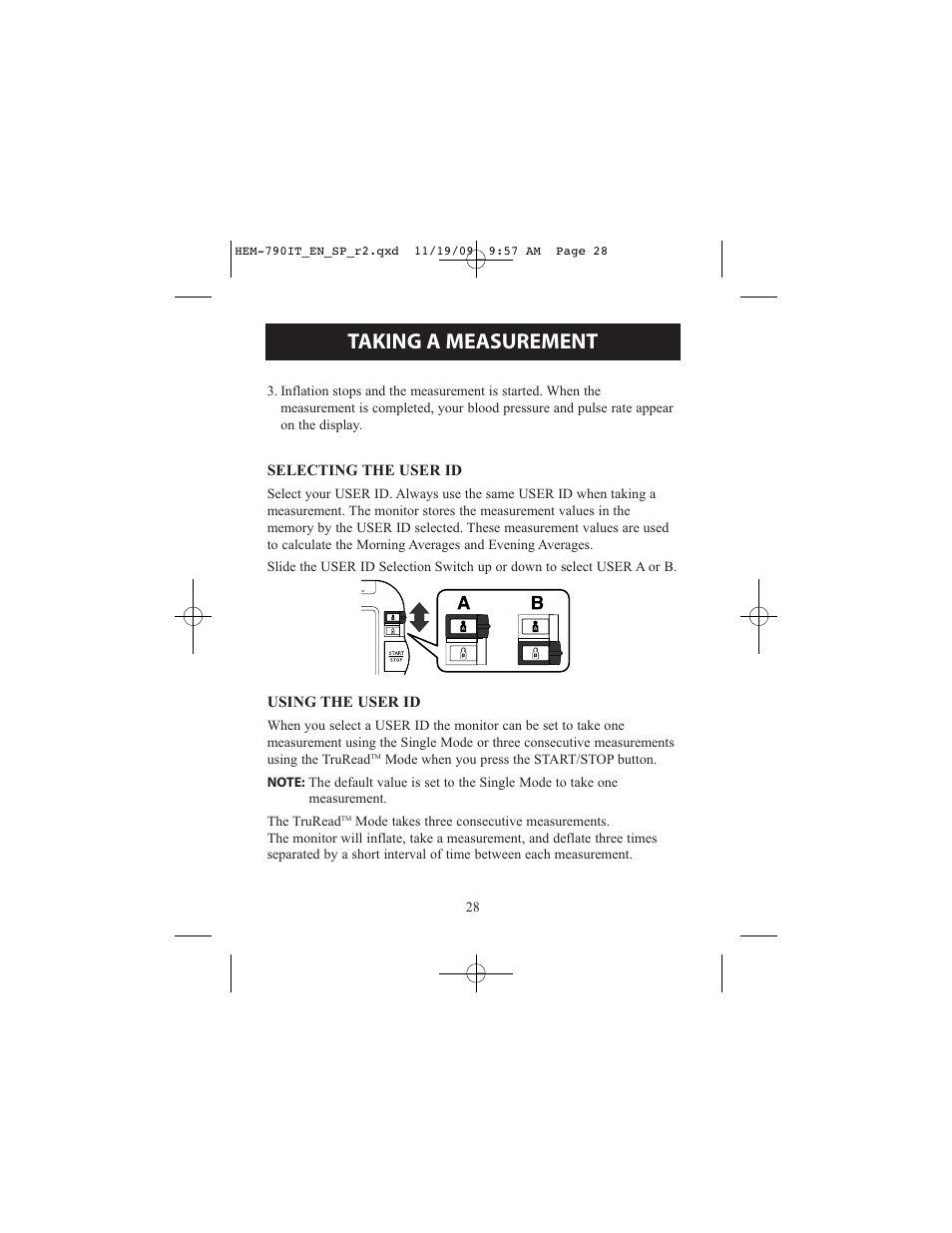 Taking a measurement | Omron Healthcare OMRON HEM-790IT User Manual | Page 28 / 120