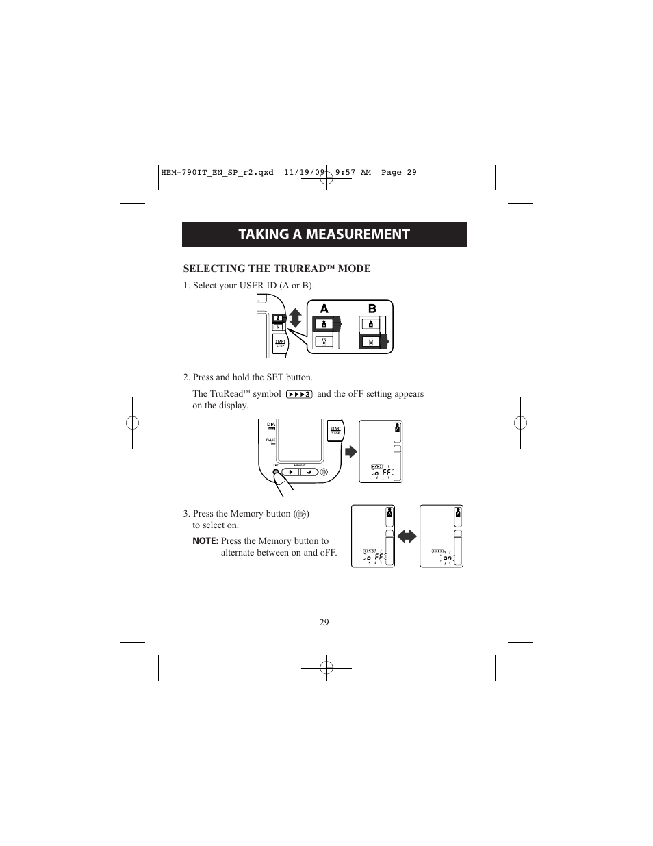 Taking a measurement | Omron Healthcare OMRON HEM-790IT User Manual | Page 29 / 120