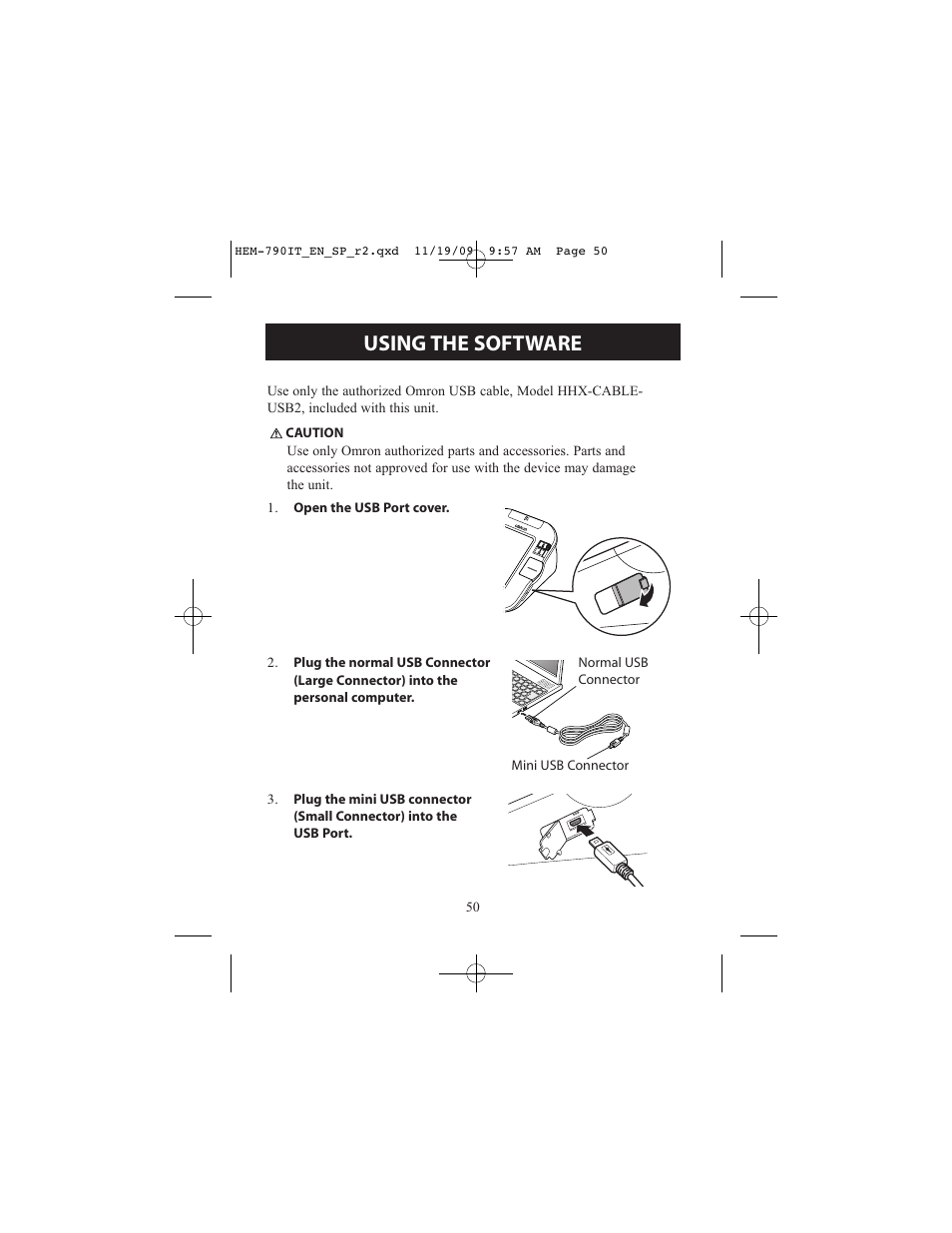 Using the software | Omron Healthcare OMRON HEM-790IT User Manual | Page 50 / 120