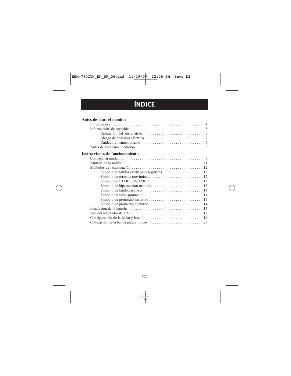 Índice | Omron Healthcare OMRON HEM-790IT User Manual | Page 62 / 120