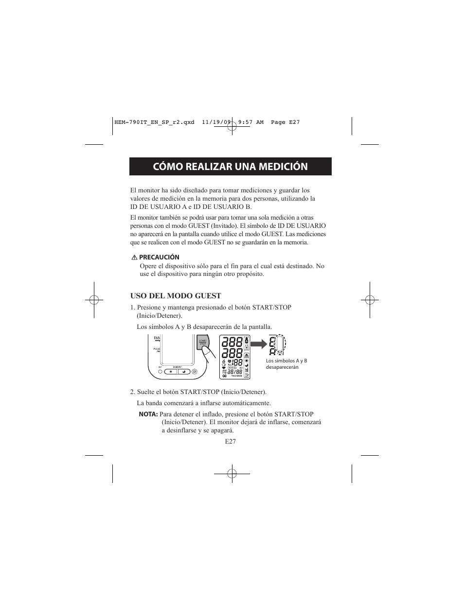 Cómo realizar una medición | Omron Healthcare OMRON HEM-790IT User Manual | Page 87 / 120