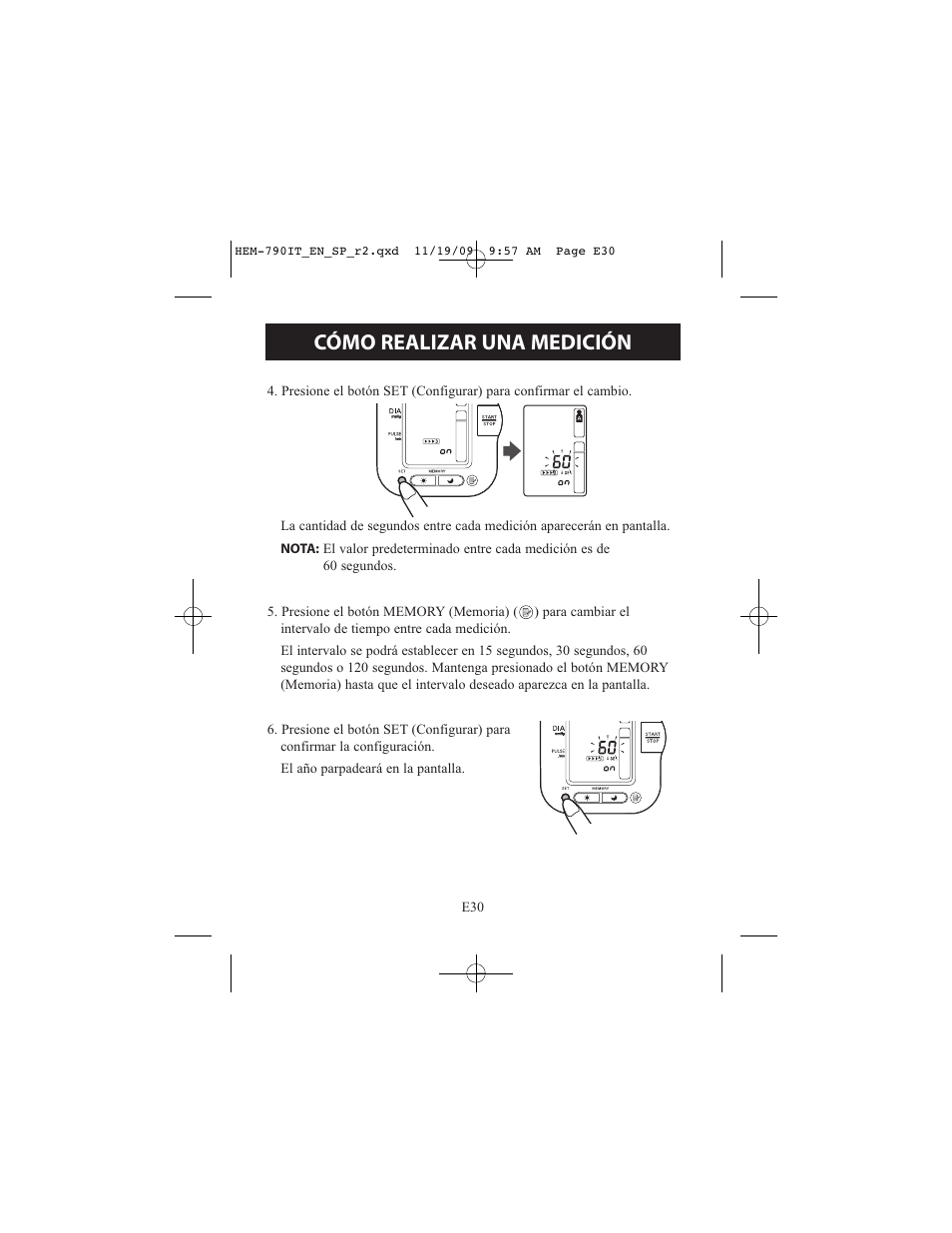 Cómo realizar una medición | Omron Healthcare OMRON HEM-790IT User Manual | Page 90 / 120