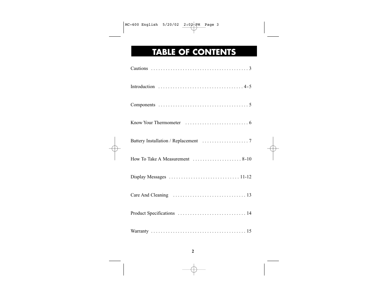 Omron Healthcare MC-600 User Manual | Page 2 / 16