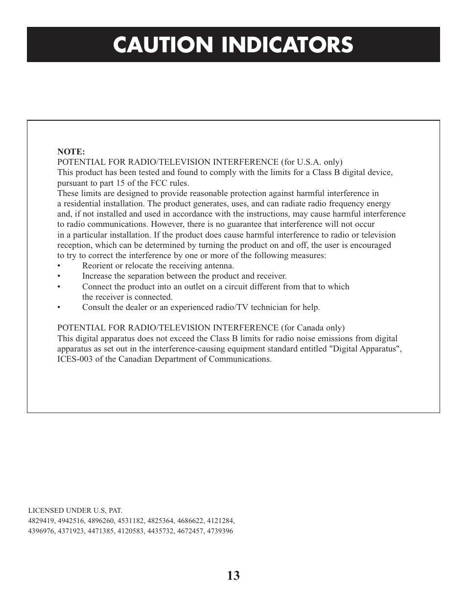 Caution indicators | Omron Healthcare HEM-412C User Manual | Page 13 / 16