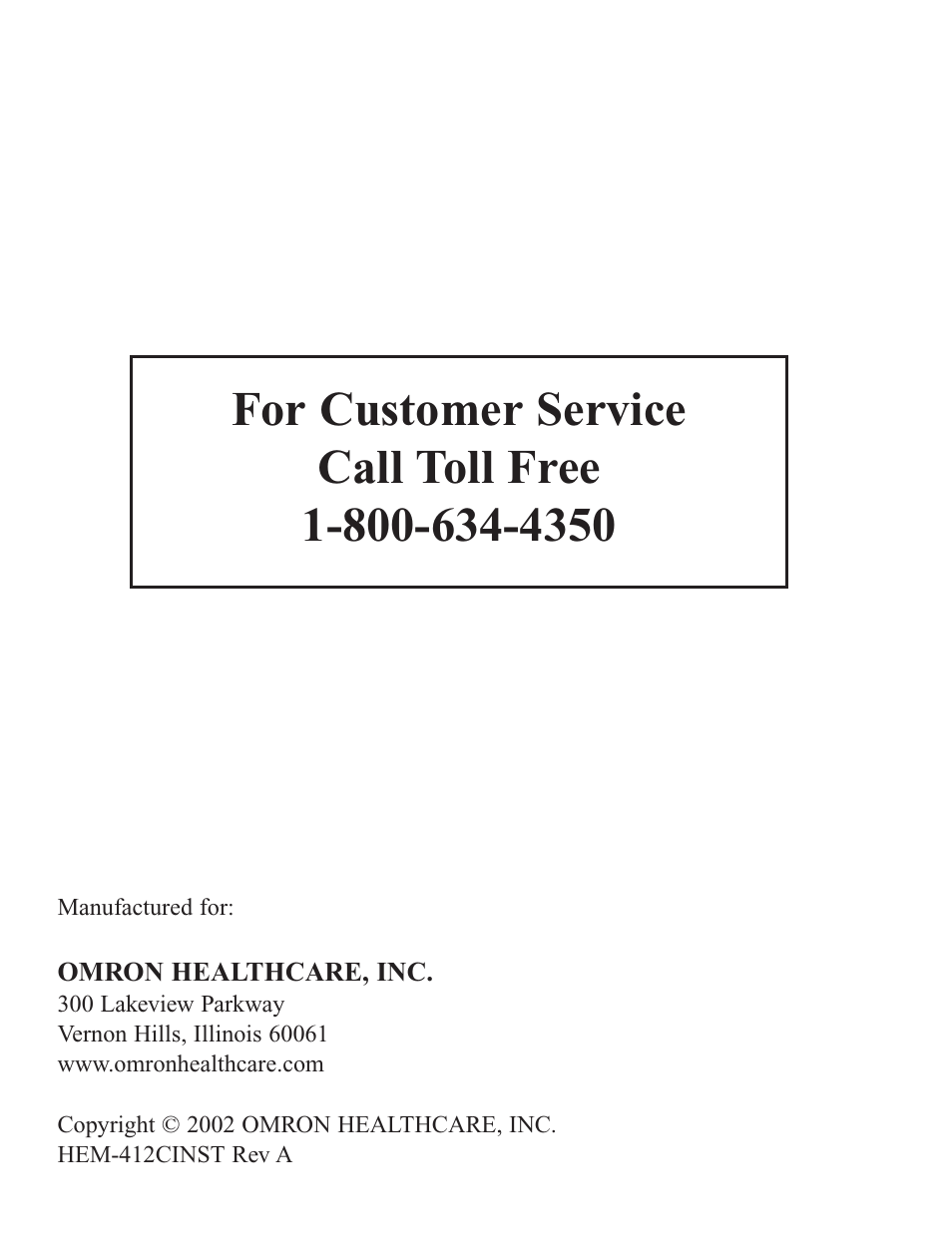 Omron Healthcare HEM-412C User Manual | Page 16 / 16