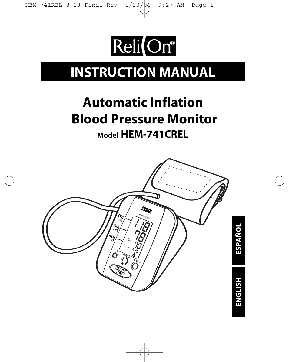 Omron Healthcare HEM-741CREL User Manual | 56 pages