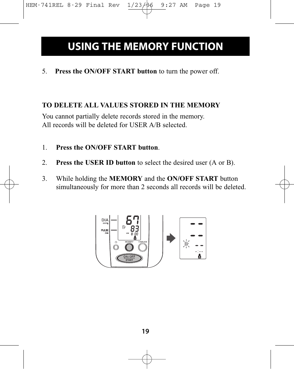 Omron Healthcare HEM-741CREL User Manual | Page 19 / 56