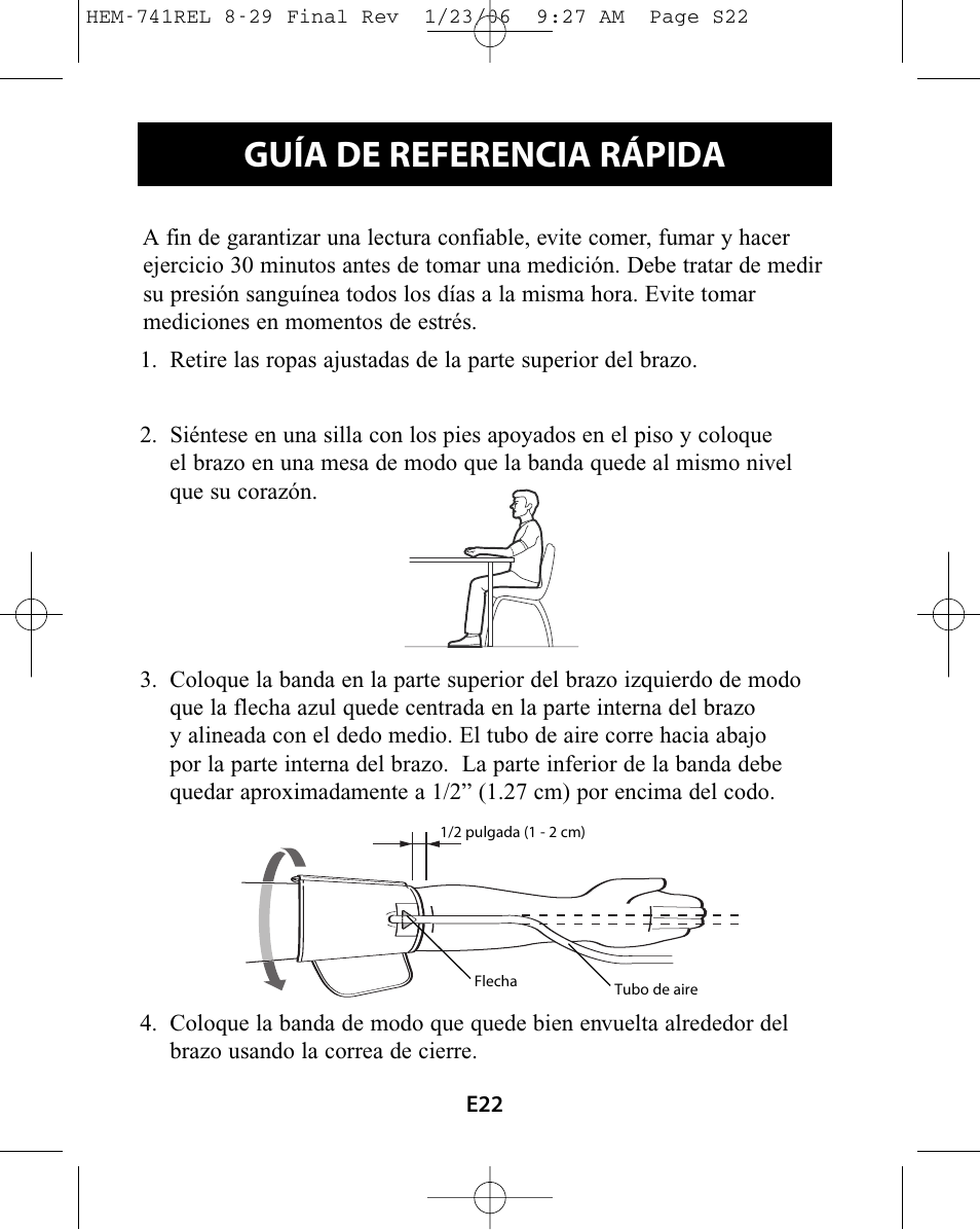 Guía de referencia rápida | Omron Healthcare HEM-741CREL User Manual | Page 50 / 56