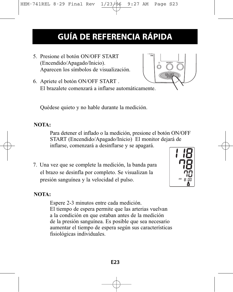 Guía de referencia rápida | Omron Healthcare HEM-741CREL User Manual | Page 51 / 56