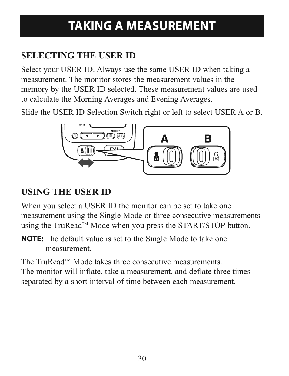 Taking a measurement | Omron Healthcare BP785 User Manual | Page 30 / 50