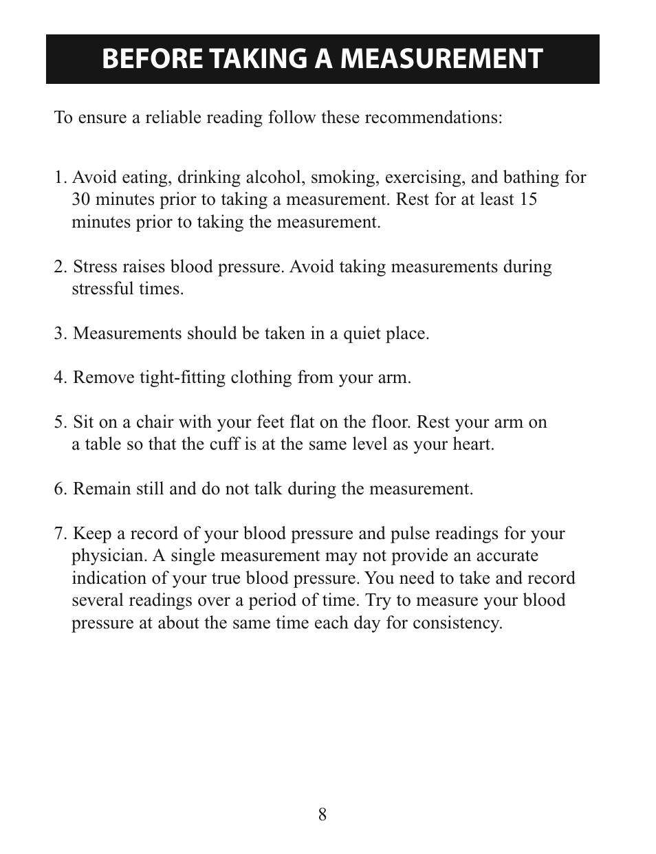 Before taking a measurement | Omron Healthcare BP785 User Manual | Page 8 / 50