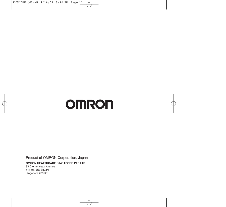 Omron Healthcare M5 User Manual | Page 12 / 12