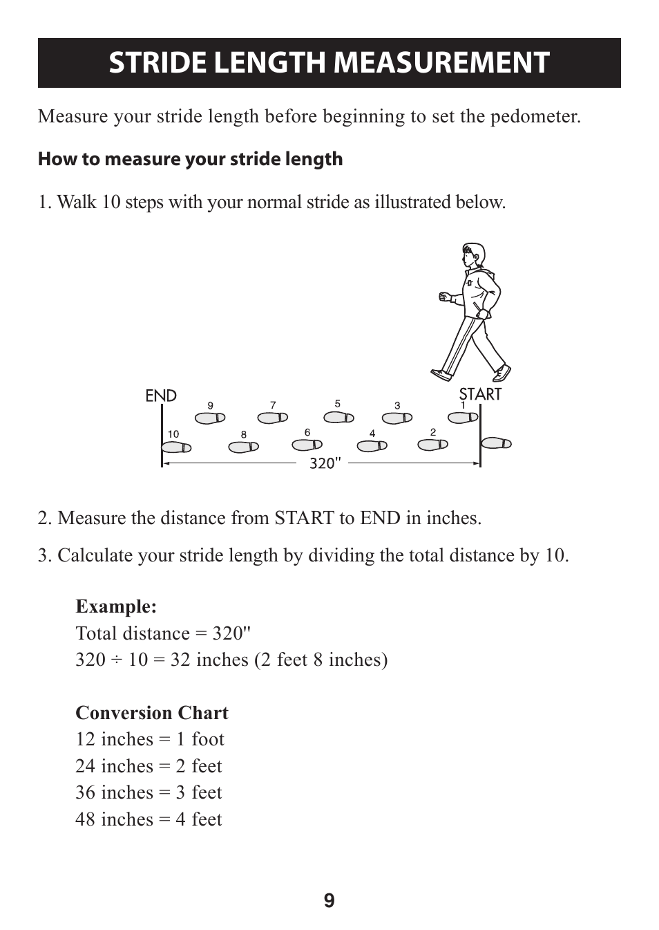 Stride length measurement, Stride.length.measurement | Omron Healthcare GOSMART HJ-112 User Manual | Page 9 / 28