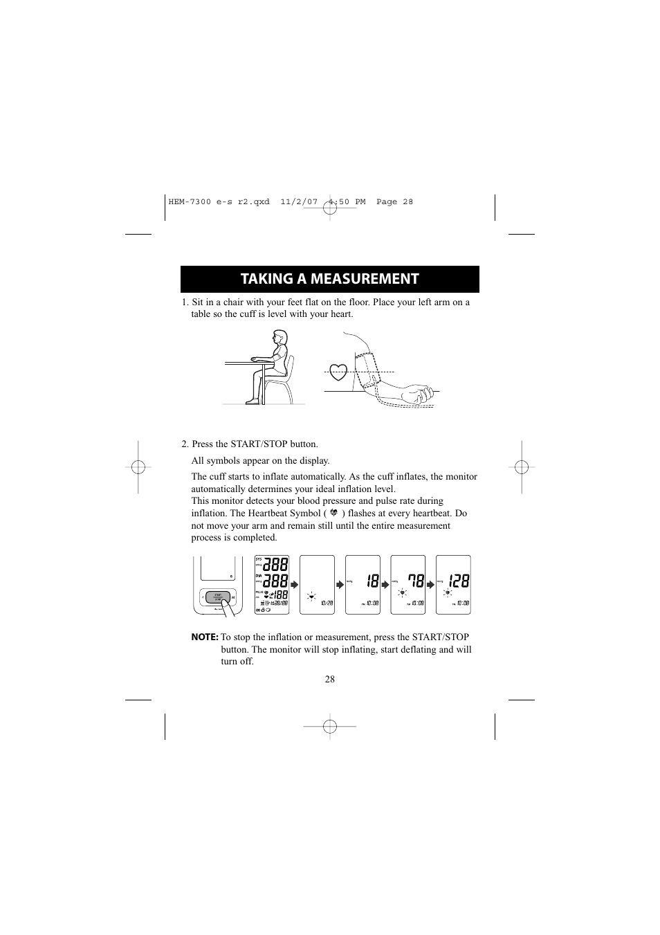 Taking a measurement | Omron Healthcare ELITE 7300W User Manual | Page 28 / 42