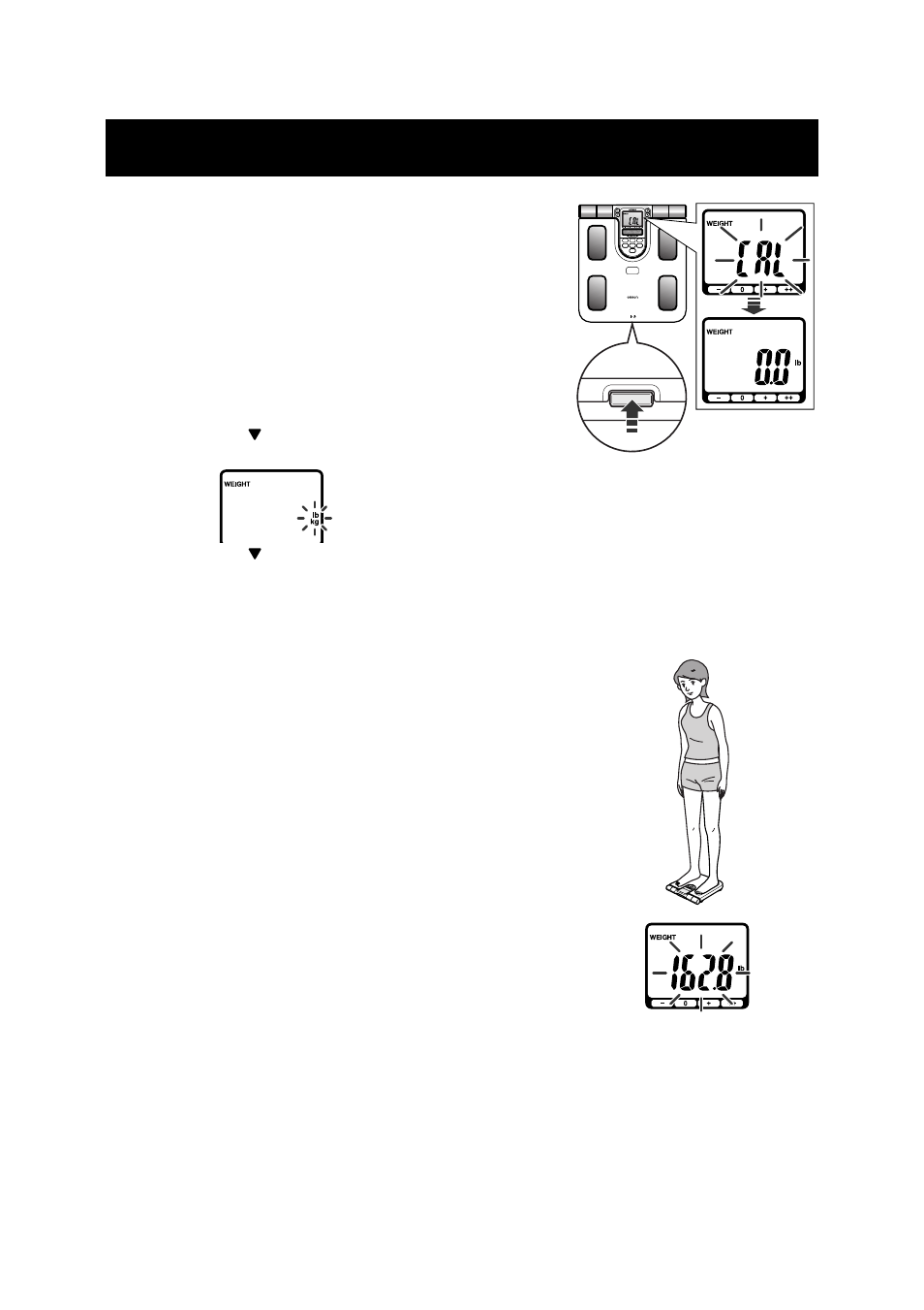 How to measure weight only | Omron Healthcare FULL BODY SENSOR BODY COMPOSITION MONITOR AND SCALE HBF-516 User Manual | Page 31 / 44