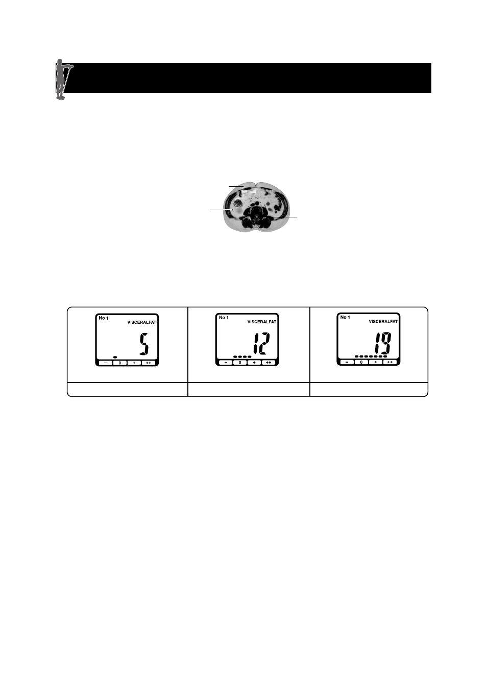 Information on body composition, Visceral fat, 0 (normal) + (high) | Very high) | Omron Healthcare FULL BODY SENSOR BODY COMPOSITION MONITOR AND SCALE HBF-516 User Manual | Page 8 / 44