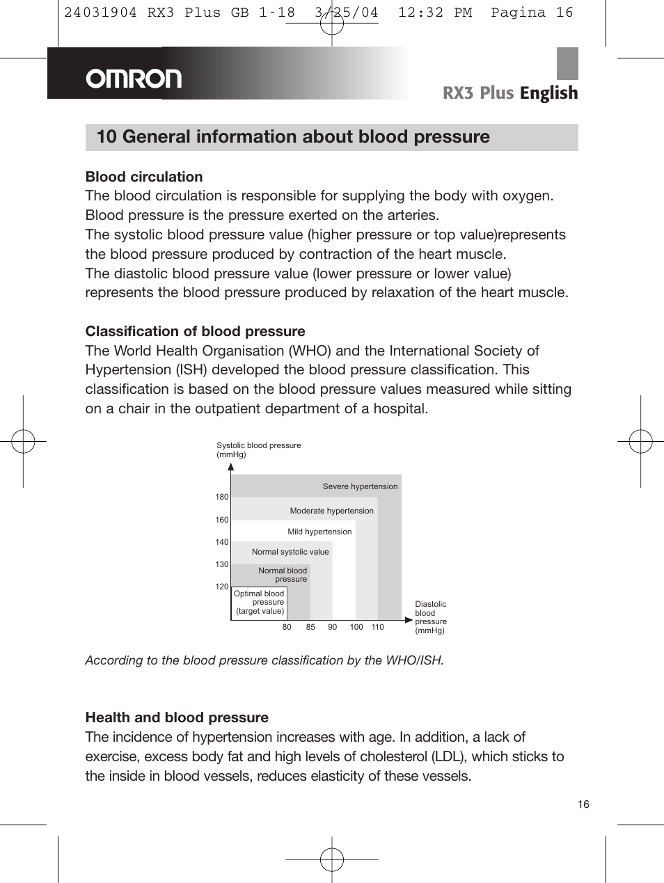 10 general information about blood pressure, Rx3 plus english | Omron Healthcare RX3 User Manual | Page 17 / 19