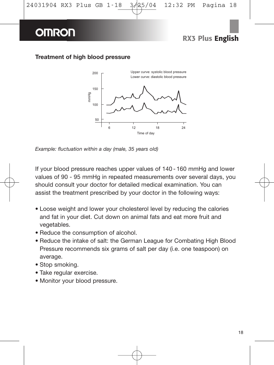 Rx3 plus english | Omron Healthcare RX3 User Manual | Page 19 / 19